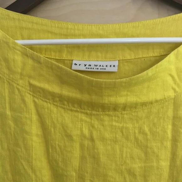 Bryn Walker neon yellow XXL boxy oversized linen tunic - Picture 2 of 4